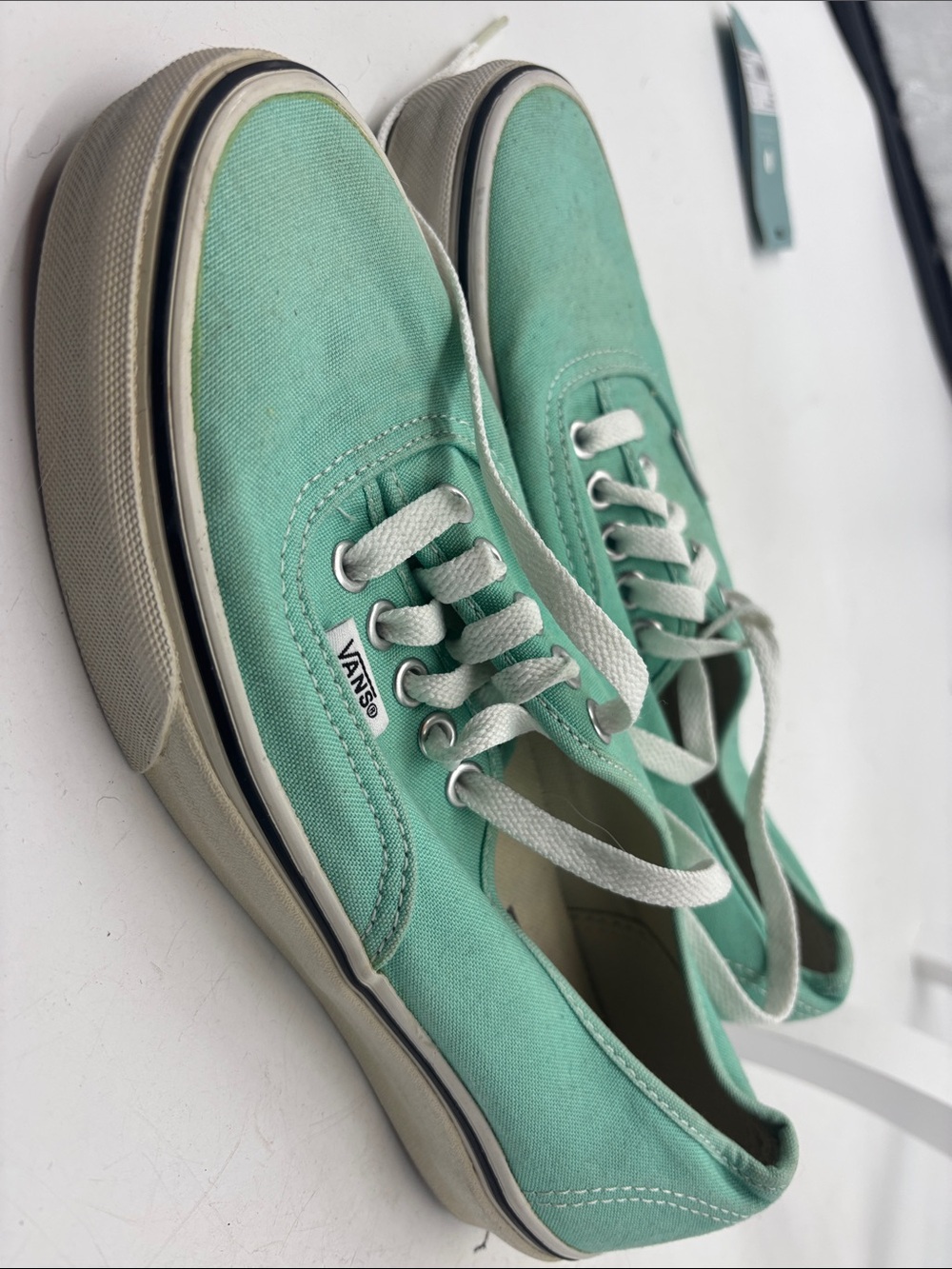 Vans Mint Green Canvas Low-Top Sneakers